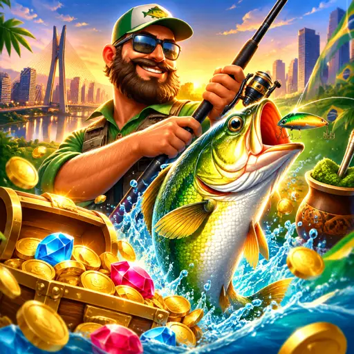Pescador e peixes-dinheiro no Big Bass Bonanza