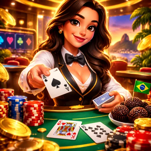 Dealer distribuindo cartas em mesa de blackjack ao vivo
