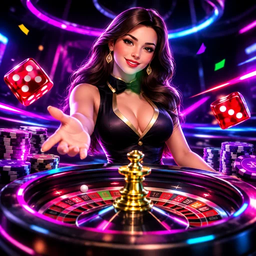 Mesa de Mega Roulette com números multiplicadores na tela